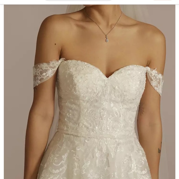 Oleg Cassini Plus size ivory Wedding Dress - only tried on once. Style 8CWG954 - Picture 5 of 16